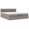 VidaXL Cadre de lit ottoman avec matelas taupe 200x200 cm tissu