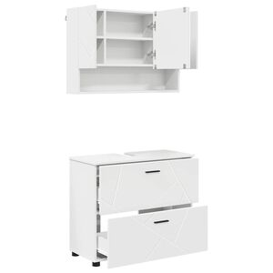 vidaXL Ensemble de mobilier de salle de bain avec tiroir 2 pcs Blanc