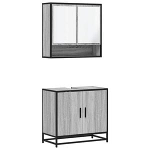 vidaXL Ensemble de meubles de salle de bain 2 pcs Sonoma gris