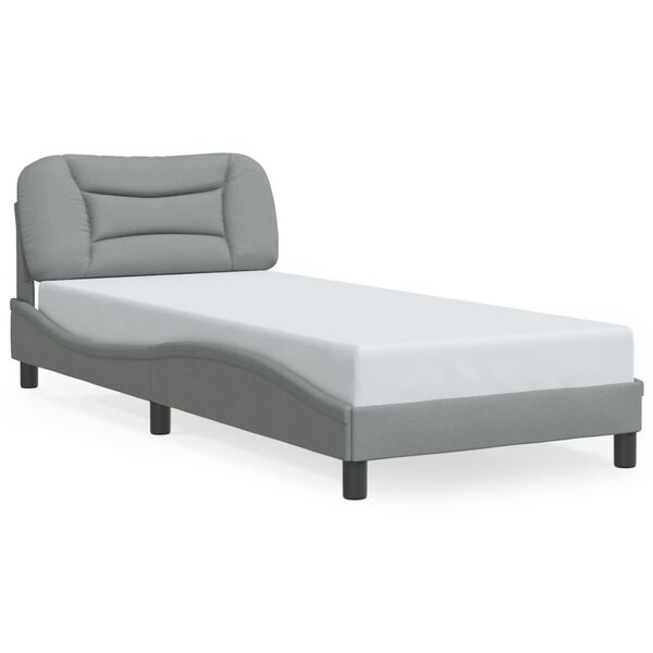 vidaXL Cadre de lit avec LED sans matelas Hvar gris clair 90x190 cm tissu