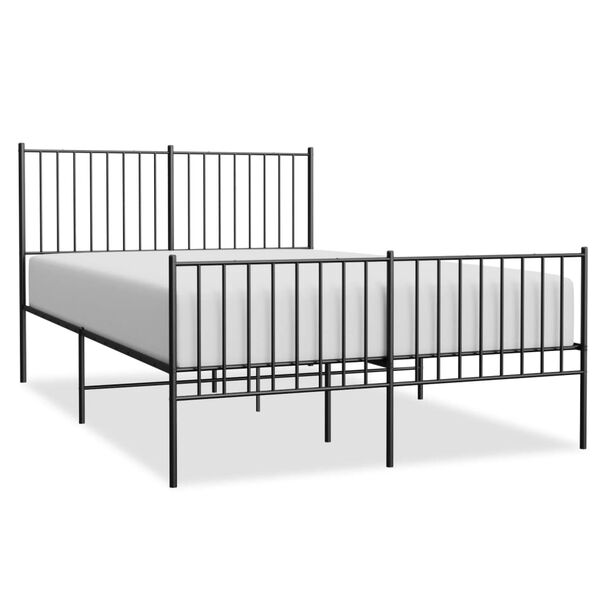 vidaXL Cadre de lit m&eacute;tal sans matelas avec pied de lit noir 140x190cm