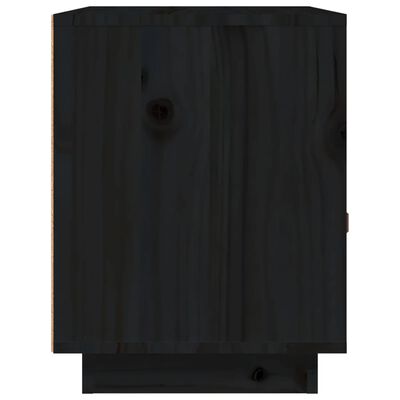 vidaXL Table de chevet Noir 40x34x45 cm Bois de pin massif