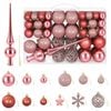 vidaXL Ensemble de boules de No&euml;l 111 pc Rose 6 cm Polystyr&egrave;ne