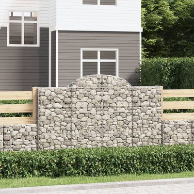 vidaXL Paniers à gabions arqués 20 pcs 200x30x120/140 cm Fer galvanisé