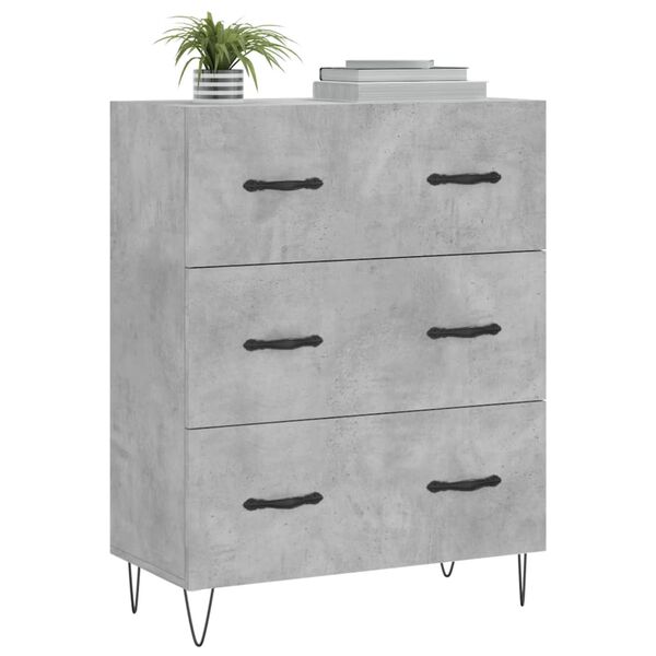 vidaXL Buffet gris b&eacute;ton 69,5x34x90 cm bois d'ing&eacute;nierie