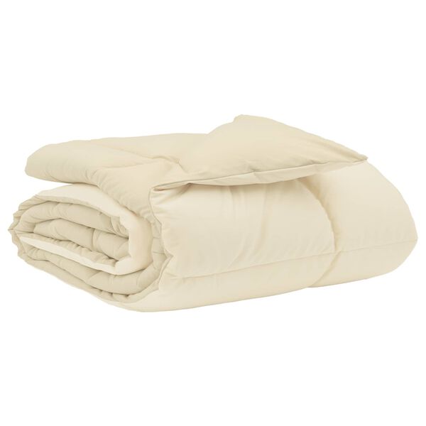 vidaXL Duvet d'&eacute;t&eacute; simple Matelass&eacute; Cr&egrave;me 140 x 200 cm Microfibre