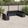 vidaXL Salon de jardin 9 pcs avec coussins noir r&eacute;sine tress&eacute;e