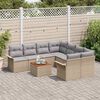 vidaXL Ensemble de canap&eacute; de jardin 9 pcs Beige et Gris clair
