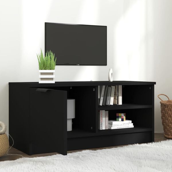 vidaXL Meuble TV Noir 80x35x36,5 cm Bois d'ingénierie