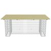 vidaXL Table de jardin avec gabion d'acier 180x90x74 cm Bois de pin