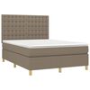 vidaXL Sommier &agrave; lattes de lit avec matelas Taupe 140x200 cm Tissu