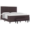 vidaXL Lit &agrave; ressorts avec t&ecirc;te de lit Marron fonc&eacute; 180 x 200 cm tissu