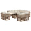 vidaXL Ensemble de canap&eacute; de jardin 12 pc Beige polyrotin