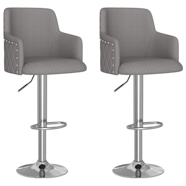 vidaXL Tabourets de bar lot de 2 gris fonc&eacute; tissu
