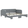 vidaXL Lit de jour avec lit gigogne gris clair 90x190 cm tissu