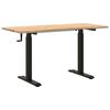 vidaXL Bureau Noir et naturel 140 x 60 cm Bois de ch&ecirc;ne massif