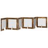 vidaXL Porte de chien pliable avec supports 6 pcs Ch&ecirc;ne fum&eacute; 482 cm