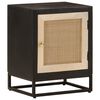vidaXL Buffet noir 55x30x76 cm bois massif de manguier et fer