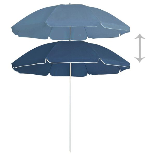 vidaXL Parasol de jardin avec m&acirc;t en acier bleu 180 cm