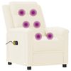 vidaXL Fauteuil de massage électrique Crème Similicuir