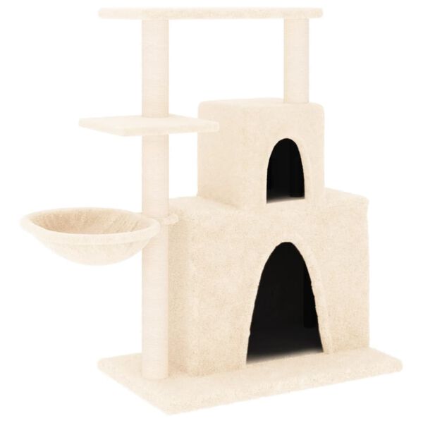vidaXL Arbre &agrave; chat avec griffoirs en sisal Cr&egrave;me 83 cm