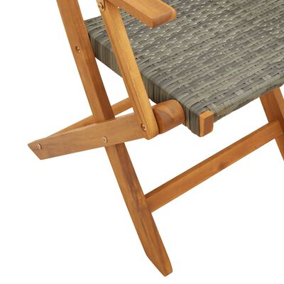 vidaXL Chaises de jardin lot de 2 gris bois massif d'acacia et rotin