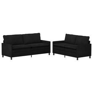 vidaXL Ensemble de Canap&eacute;s 2 pc Noir Velours