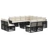 vidaXL Ensemble de canap&eacute; de jardin 12 pc Noir et blanc cr&egrave;me