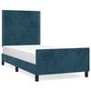 vidaXL Cadre de lit sans matelas bleu fonc&eacute; 90x190 cm velours