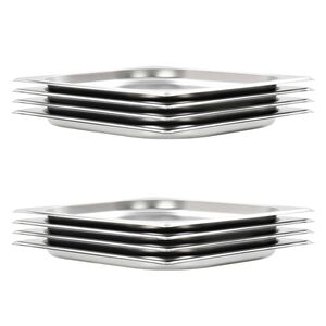 vidaXL R&eacute;cipients Gastronorm 8 pcs GN 1/2 20 mm Acier inoxydable