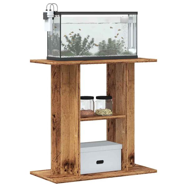 vidaXL Support d'aquarium en bois ancien 60 x 30 x 60 cm Bois d'ingénierie