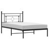vidaXL Cadre de lit m&eacute;tal sans matelas avec t&ecirc;te de lit noir 107x203cm