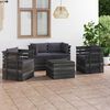 vidaXL Salon palette de jardin 5 pcs avec coussins Bois de pin massif