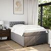 vidaXL Sommier &agrave; lattes de lit avec matelas Taupe 120x200 cm Tissu