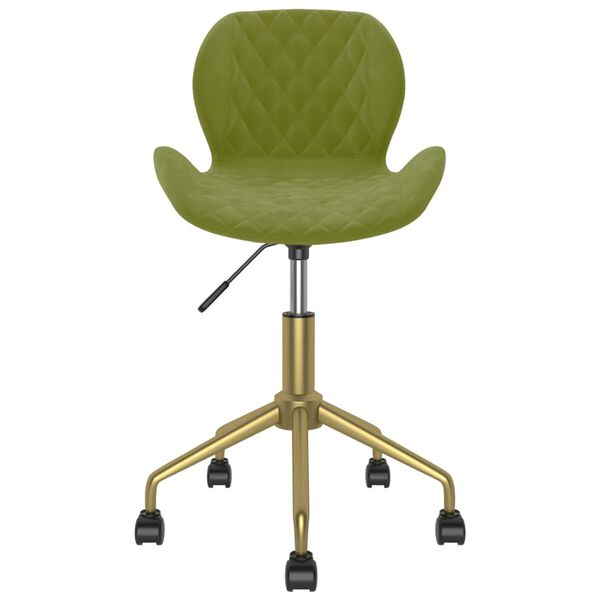 vidaXL Chaise pivotante de salle &agrave; manger Vert clair Velours