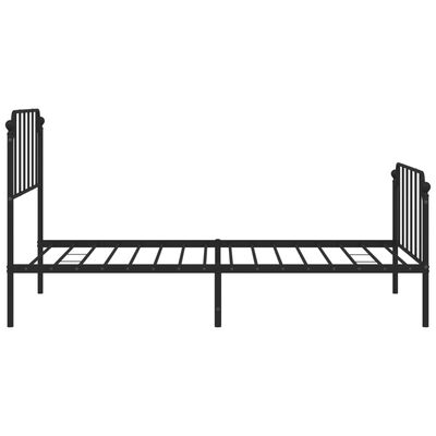 vidaXL Cadre de lit métal sans matelas avec pied de lit noir 107x203cm