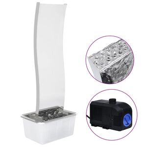 vidaXL Fontaine de jardin avec pompe Acier inoxydable 130 cm Courb&eacute;