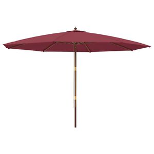 vidaXL Parasol de jardin avec m&acirc;t en bois rouge bordeaux 400x273 cm