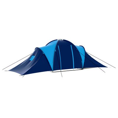 vidaXL Tente de camping Tissu 9 personnes Bleu foncé et bleu