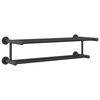 vidaXL Porte-serviettes Noir 61 x 23 x 17 cm Acier inoxydable