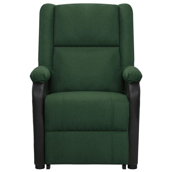 vidaXL Fauteuil de massage Vert fonc&eacute; Tissu