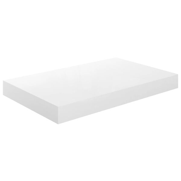 vidaXL Étagère murale flottante 2 pcs Blanc brillant 40x23x3,8 cm MDF
