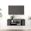 vidaXL Meuble TV mural Gris brillant 102x35x35 cm Bois d&rsquo;ing&eacute;nierie