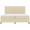 vidaXL Lit &agrave; ressorts avec bandes LED Cr&egrave;me 200 x 200 cm tissu