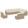 vidaXL Salon de jardin avec coussins 12 pcs beige r&eacute;sine tress&eacute;e