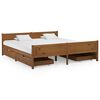 vidaXL Cadre de lit avec 4 tiroirs Marron miel Pin massif 180x200 cm