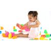 dëna Ensemble de jouets en silicone Maisons et arbres Neon 54 pcs