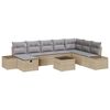 vidaXL Ensemble de canap&eacute; de jardin 9 pc Beige polyrotin