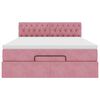 VidaXL Cadre de lit ottoman avec matelas rose 140x200 cm velours