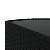 vidaXL Salon de jardin 3 pcs avec coussins Noir R&eacute;sine tress&eacute;e